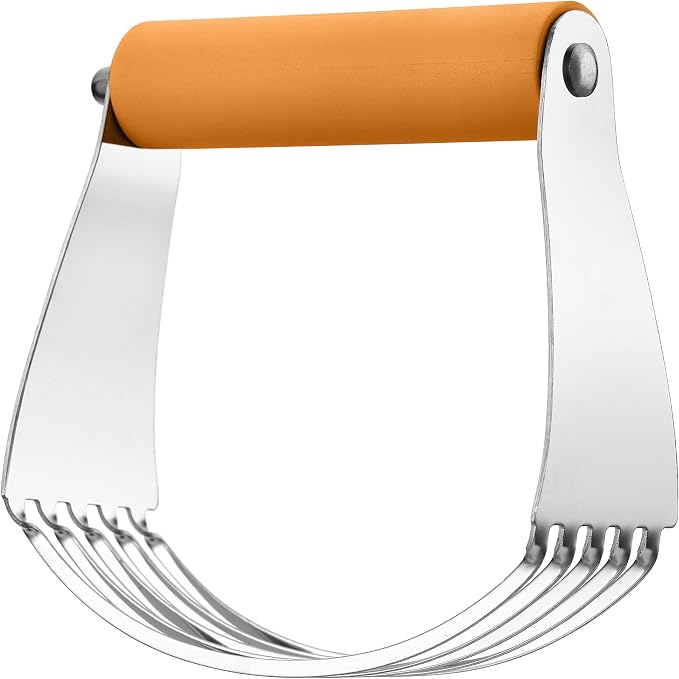 Spring Chef Large Dough Blender For Baking - Durable Pastry Blender - Mango | Heavy Duty Dough Mixer Hand Tool w/ Stainless Steel Blades, Professional Pastry Cutter Tool for Easy Mixing, Dishwasher Safe