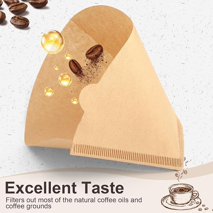 100 Count #4 Cone Coffee Filters 8-12 Cup Compatible with Ninja Maker | Unbleached, Disposable, Natural Wood Pulp Coffee Filters Compatible with Ninja, Pour Over and Drip Coffee Maker