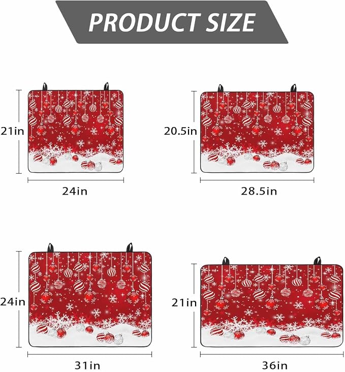 Stove Top Covers for Electric Stove 36x21 Inches,Christmas HeatResistant Glass Cooktop Protector,Red Merry Xmas Glitter Sparkle Bokeh Snowflake Winter Ceramic Stovetop Countertop Covers Mat,Oven Cover