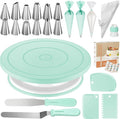 Kootek 71 Cake Decorating Kit Baking Supplies Tools for Beginners & Pros | Cake Stand Turntable, Icing Piping Tips, Disposable Reusable Pastry Bag, Spatulas, Video Tutorial, Pattern Chart