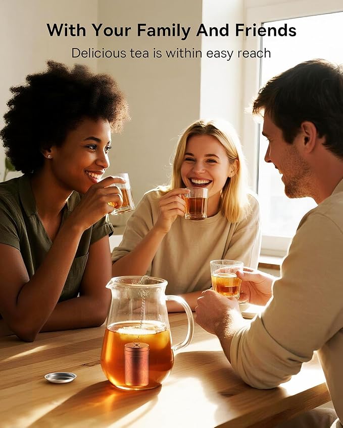 House Again Tea Strainers for Loose Tea, Extra Fine Mesh Tea Infuser, Updated Slim Threaded Lid & 304 Stainless Steel, Tea Ball Filter Bags Diffusers, Loose Leaf Tea Steeper for Brew Spices 1Pack