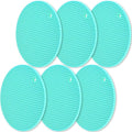 homEdge Silicone Trivets Mat, 6 Packs Multipurpose Non Slip Heat Resistant Pot Holder-Mint Green