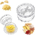Transparent Manual Garlic Twist, Multi-Functional Mincer & Grinder for Onion, Garlic, Nuts, Ginger, Herbs, Impact Resistant Kitchen Gadget & Home Accessory (2pcs)