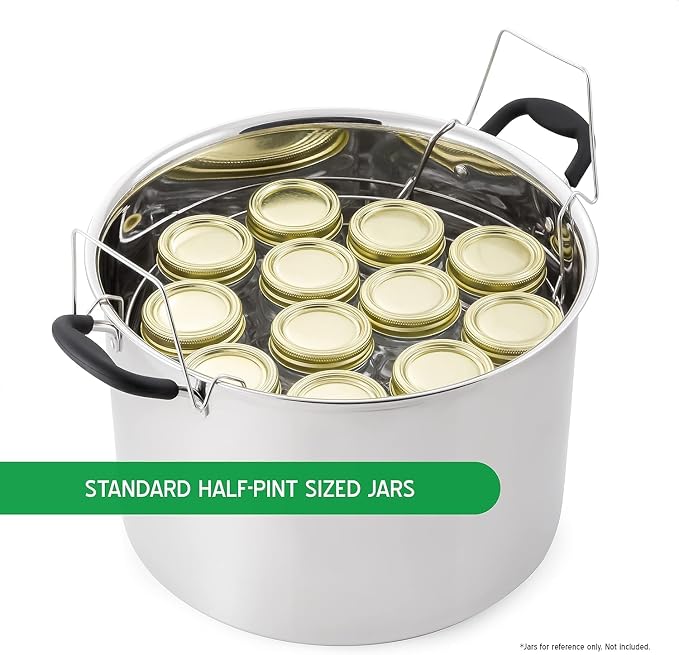 Prep•N•Cook by McSunley 21.5Qt Induction Stainless Steel Water Bath Canner (Canner + Tool Set & Canning Rack)