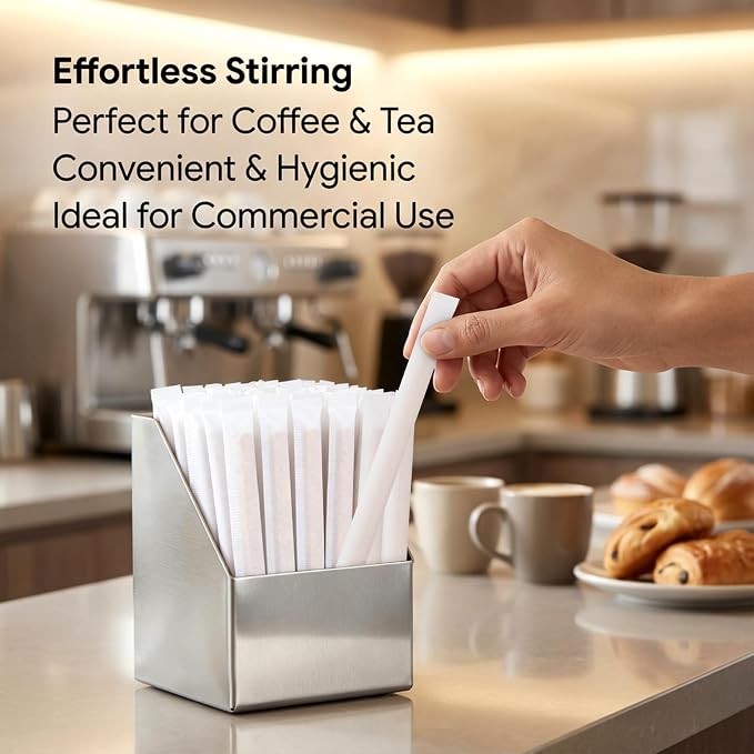 MAQIHAN 250PCS Wooden Coffee Stirrers - Individually Wrapped Stir Sticks | 5.5 Inch Disposable Wooden Stir Sticks For Hot And Cold Drinks, Coffee Accessories For Home Office And Cafe Use