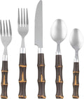 Cambridge Silversmiths 20-Piece Estelle Bamboo Flatware Set