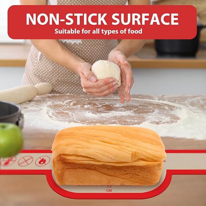 Silicone Bread Sling Oval and Round, 2Pcs Non-Stick Reusable Bread Sling, Sourdough Tools & Dutch Oven Accessories, Red