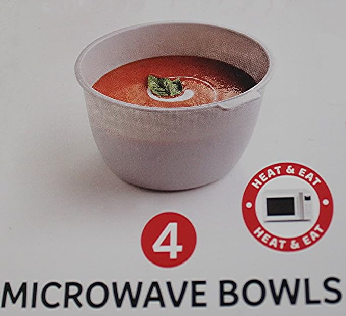 Dependable Industries inc. Essentials Unbreakable Microwave Bowls Heat and Eat 26 OZ Dishwasher Safe BPA-Free Plastic for Serving Soup Pasta Noodles Oatmeal Cereal Stakable Set of 4