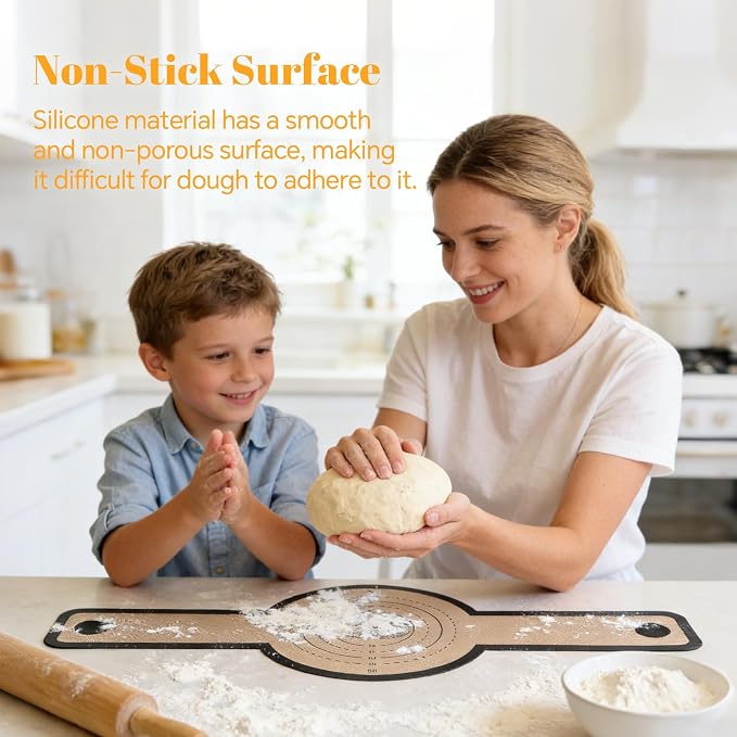 Silicone Baking Mat For Dutch Oven,2 Pcs Sourdough Silicone Bread Sling,Oval Non-Stick Bread Mat,Bread Silicone Baking Sling With Long Handles For Bread Oven