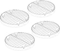 TeamFar Round Cooling Rack Set of 4, 7½ Inch Round | Baking Steaming Roasting Rack Set Stainless Steel for Pot Air Fryer, Healthy & Mirror Finish, Dishwasher Safe & Rustproof