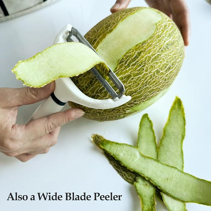 2Pack Cabbage Shredder, 3.5 Inch Wide Blade Vegetable Peeler | Cabbage peeler slicer for coleslaw, sauerkraut; Large Y veggie peeler with 4.6 inch long handle; White with green