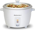 Elite Gourmet ERC-003 Rice Cooker, Keep Warm, White, 6 Cups Cooked | 3 Cups Uncooked - Also Makes Soups, Stews, Grains and Hot Cereals for Versatile One-Pot Meals