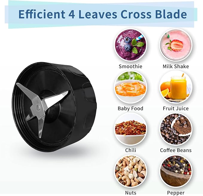 La Reveuse Personal Smoothie Blender, 7 Pieces Set, 250W, Black | for Shakes Smoothies Dips Sauces, BPA-free, Push to Blend, (1) 15oz Cup, (1) 10oz Mug, Dishwasher Safe, Compact, LARB2501B