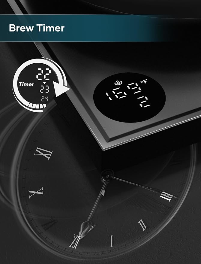 INTASTING Gooseneck Electric Kettle with 1℉ Temperature Control, 0.9 Liter | Fast Heating, Stainless Steel Interior, for Pour Over Coffee, Tea & Boiling Water, Keep Warm, Auto Shut-Off, Matte Black