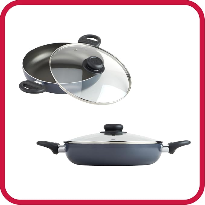 GoodCook Everyday 10.4-Inch Nonstick Cooking Pot with Lid, One Pot Meal Pan, Deep Casserole Dish, Aluminum Stockpot with Higher Walls, Ergonomic Handles, Even Heating, Black