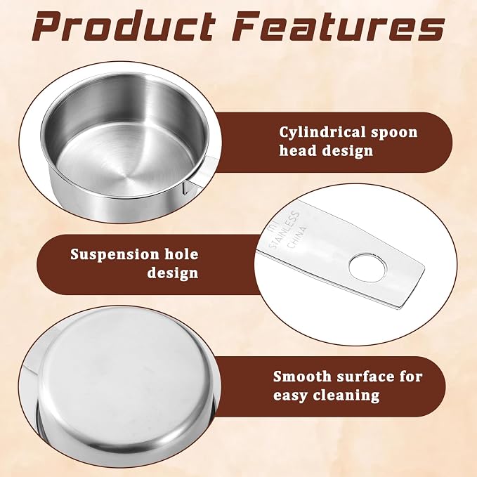 1/2 Cup Stainless Steel Measuring Cup, 2 Pcs (125 ml, 125 cc, 4 oz) Dog Food Scoop 1/2 Cup Scoop Half Metal Measuring Scoops for Feeding Pet, Wet and Dry Ingredients, Kitchen Cooking, Dishwasher Safe