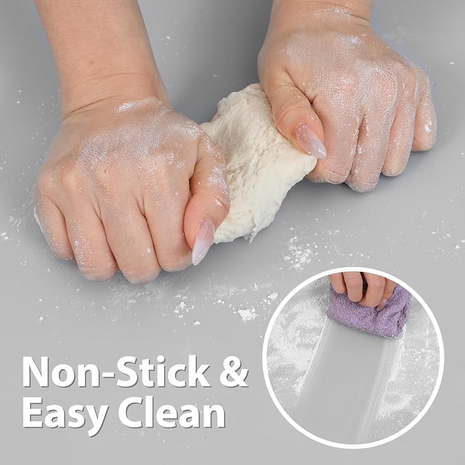 Super Kitchen Extra Large Multipurpose Silicone Nonstick Baking Mat Counter | Pastry Mat Heat Resistant Nonskid Table Mat Countertop Protector 23.4'' By 15.6''(Cool Gray)