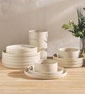 Ceramic Dinnerware Set for 6, 18-Piece Plates and Bowls Set | Lightweight Porcelain Dish Set, Scratch Resistant, Oven & Microwave & Dishwasher Safe, Matte White