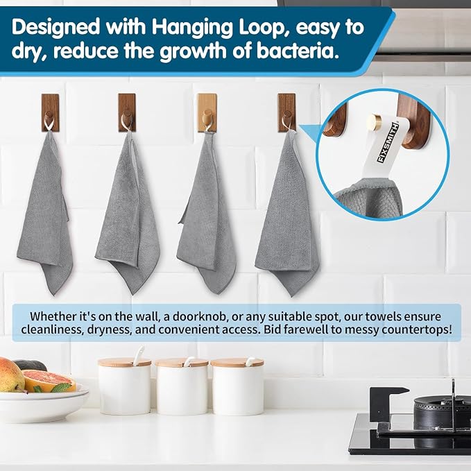 Grey Microfiber Cleaning Cloth -Pack of 24, Highly Absorbent Cleaning Rags, 16"X12" All Purpose Cleaning Towels for Housekeeping, Kitchen, Car, Lint Free and Reusable Microfiber Towels