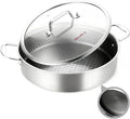 DELARLO Saute Pan 8QT, Frying Pan Nonstick with Lid, Tri-ply Stainless Steel Skillet, Large Braiser Induction, Everyday Pans, Heavy Duty Style, Compatible with All Cooktops Up to 660℉