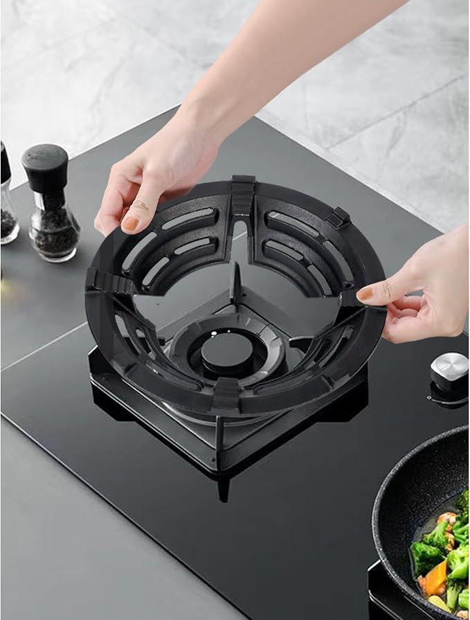 Cast Iron Wok Support Ring Stand Burner Ring for Gas Stove Rack Pot Holder Anti-skid Time-saving and Energy-saving for 4 claws racks or grates