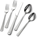 Yoehka 60Piece Hammered Silverware Set,Stainless Steel Flatware Set for 12 | Roman Column Handles, Mirror Polished, Include Spoons/Forks/Knives, For Home, Restaurant, Hotel, Dishwasher Safe
