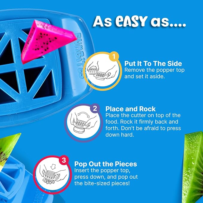 Sandwich Cutter for Kids Lunch, Crustless Bento 2-Pc Set, 1 Pack | Blue Triangles food cutter for toddlers, bite-size uncrustable shapes, bento lunch accessory, BPA-free, dishwasher safe