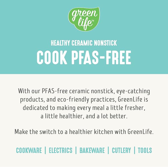GreenLife 16 Piece Ceramic Nonstick Pots & Pans Cookware Set, Turquoise | PFAS-Free Ceramic Nonstick, Stockpot, Frying Pans, Saucepans, Sauté Pan, Stay-Cool Handles, Dishwasher & Oven Safe up to 350F