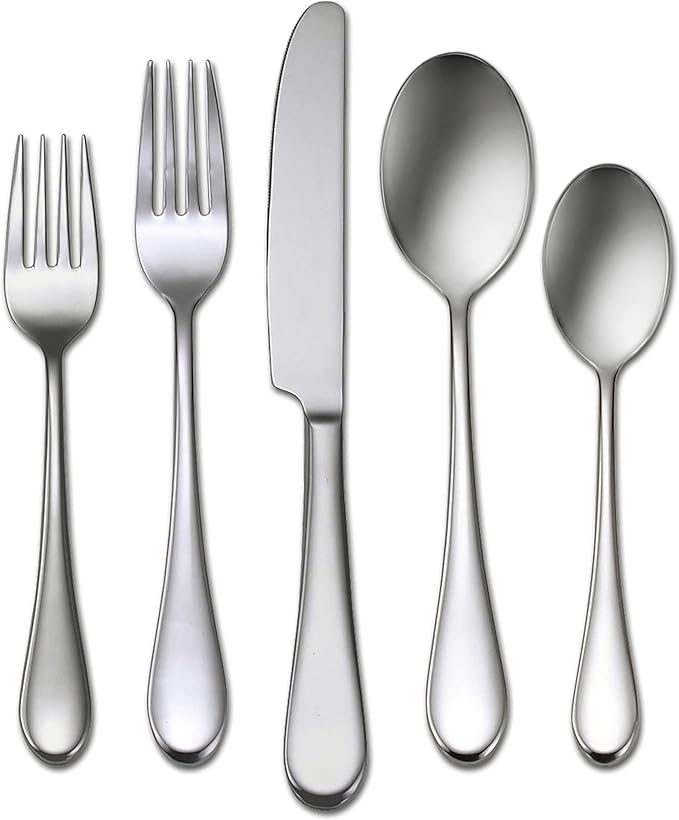 Oneida Icarus 20 Piece Flatware Set, Service For 4 | silver, dishwasher safe | includes knives, forks, and spoons | heavy duty, cutlery set, utensil set, wedding silverware