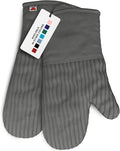 Silicone Oven Mitts - Gray Set of 2-12.5" - Heat Resistant to 536 F / 280 C Kitchen Gloves - Professional Grade Protection Hot Cooking Baking