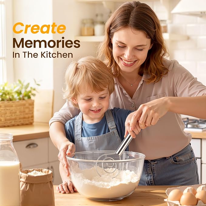 Danish Dough Whisk & Egg Whisk Set for Sourdough Bread, 12 inch | Bread Dough Mixer for Sourdough, Pizza, Batter, Eggs & Cream, Heavy Duty Baking Whisks, Kitchen Gadgets