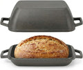 Flavehc Oval Cast Iron Dutch Oven for Bread Baking 12x8 Inch Pre-Seasoned Bread Pan with Lid 6QT Cast Iron Bread Dutch Oven for Sourdough