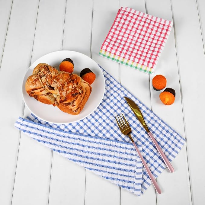 Dish Cloths for Washing Dishes, Kitchen Dish Rags, Dish Towels | Kitchen Waffle Wash cloths for Cleaning Drying Wiping, Quick Dry 100% cotton Dishcloths,12x12 inches pack 8