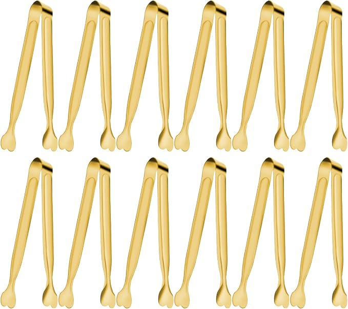 Serving Tongs, Anytrp 12-Packs Stainless Steel Sugar Tongs, 5.3inch Small Tong Kitchen Appetizers Tong for Serving Food, Buffets, Coffee Bar, Tea Party, Desserts Party and Ice Bucket