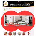 Silicone Microwave Mat 12 Inch, Non Stick Turntable Safe Baking Mat for Kitchen, Multi-Purpose Heat Resistant Oven Mat 2 Pack, BPA Free Microwave Splatter Cover (Red)
