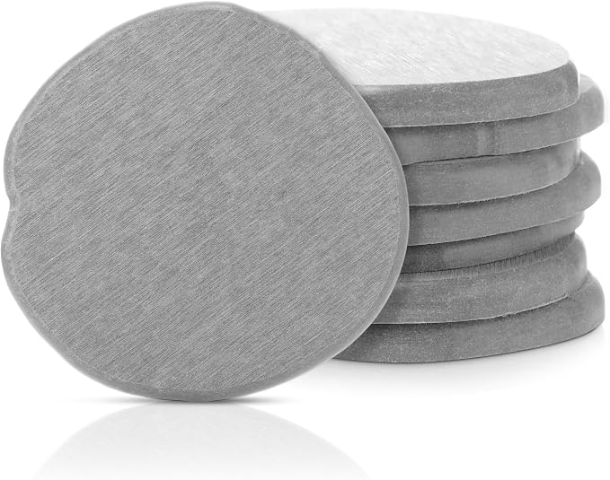 Diatomaceous Earth Coasters Set of 8，Cool Absorbent Quick-Dry Drink Coasters for Desks, Cute Modern Stone Design with Stylish White Aesthetic (8, Light Grey)