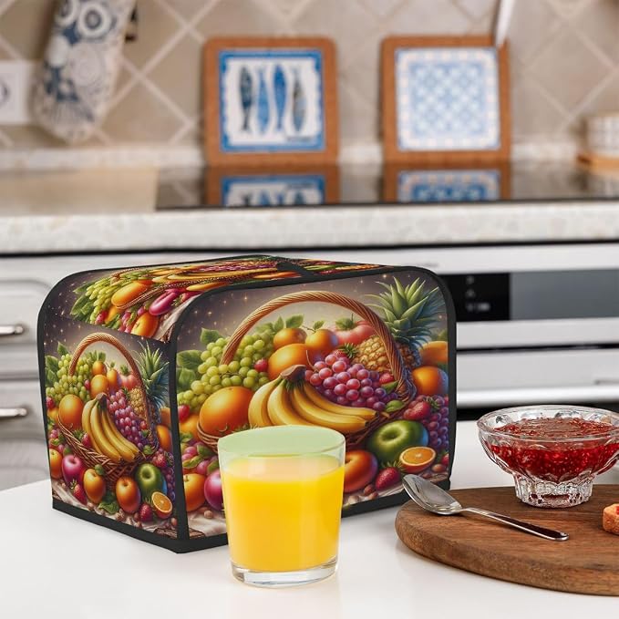 2 Slice Toaster Cover Fruit Autumn Apple Toaster Covers Two Slice Wide Slot Waterproof and Dustproof Covers for Wide Slot Toasters and Small Appliances Kitchen Decor Gifts