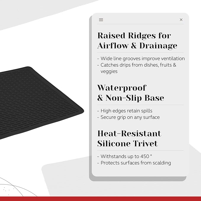 PARNOO Silicone Stove Top Cover for Electric Stove – Heat‑Resistant Glass Top Stove Protector Mat – Universal Flat Top Stove Cover, Black 28” x 20”
