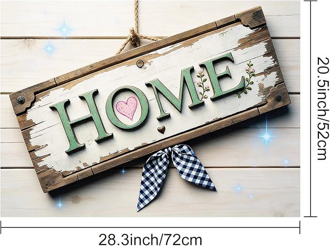 HOMETITUTE Spring Stove Top Covers for Electric Stove 28x20 Inches Rustic HOME Sign Heat Resistant Glass Cooktop Protector Pad Decorative Stovetop Cover for Kitchen Coffee Bar Decor