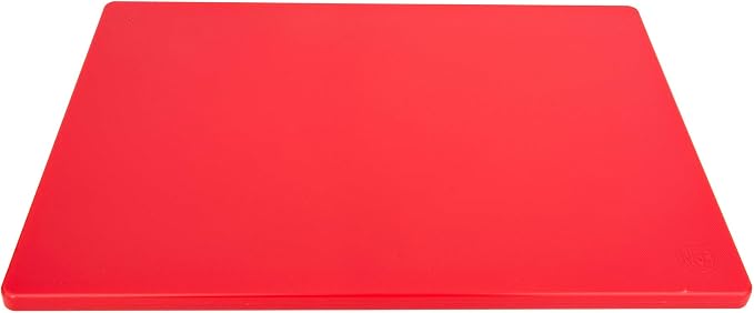 Thirteen Chefs Large Red Cutting Board - 18 x 12 Inch for Meat, Professional 1/2" Thick HDPE Plastic for Restaurants, Dishwasher Safe and NSF Stamped