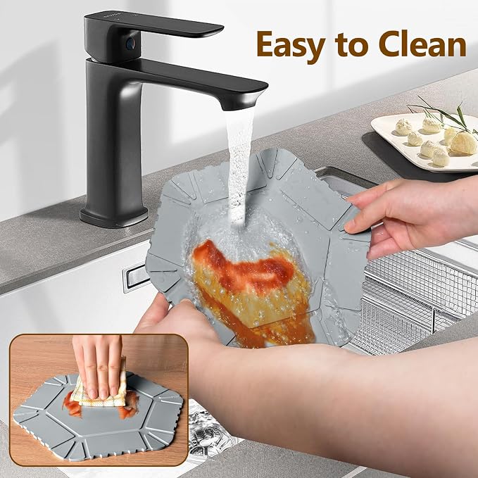 Magnetic Silicone Trivet Mat - Heat Resistant Hot Pad for Hot Dishes, Pots & Pans, Non-Slip Table & Countertop Protector (Gray, Hexagon)