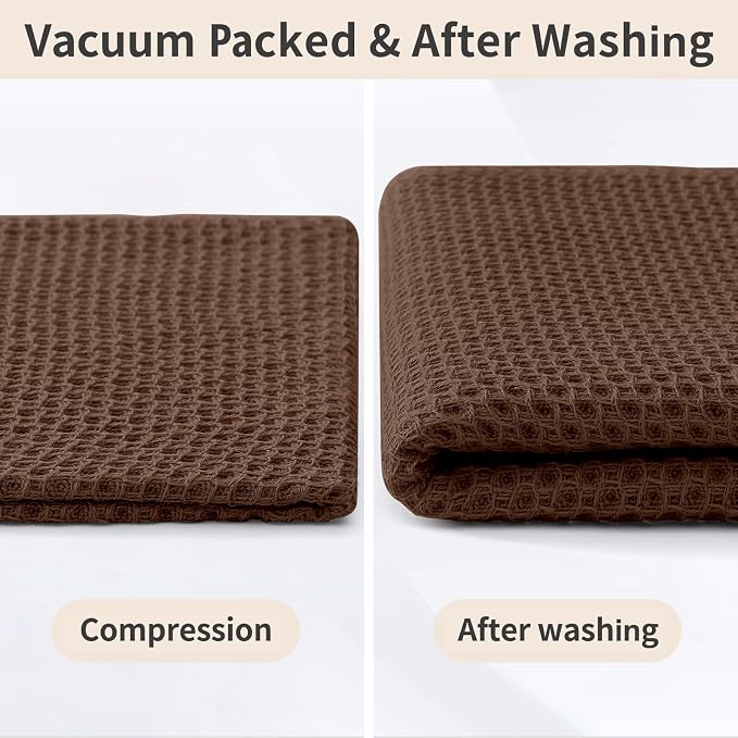 Homaxy 8 Pack 100% Cotton Kitchen Towels and Dishcloths Set, Coffee | 12 x 12 Inches and 13 x 28 Inches Kitchen Towels Set, Ultra Soft Absorbent Dish Cloths for Washing Dishes