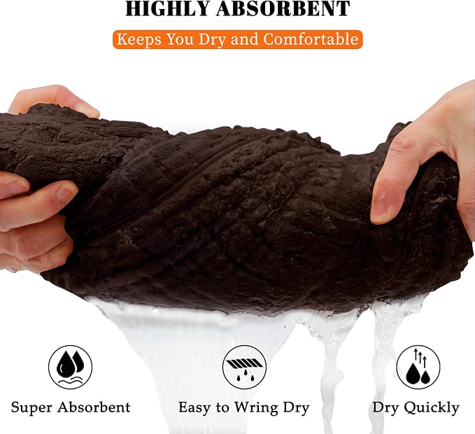 4 Pack Bath Towels Set 35 x 70in Extra Large, Ultra Soft Microfiber | Luxury Thick High Absorbent and Quick Dry Bath Sheet for Bathroom, Beach, Yoga, Sport,SPA, Fitness, Brown