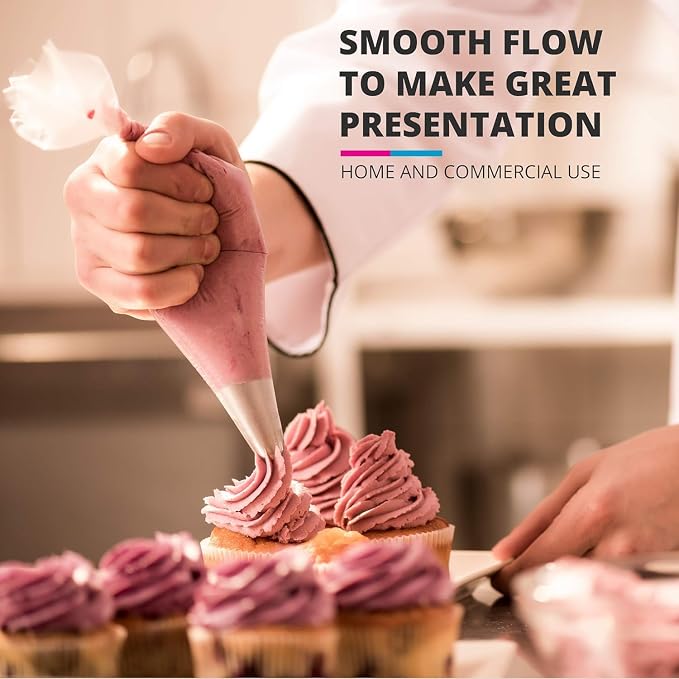 Extra Large 24 Inch Piping Bags - 100 Textured Anti Burst Thickened Disposable Pastry Bags - Icing Piping Bags for Frosting - Ideal for Cakes and Cookies Decoration