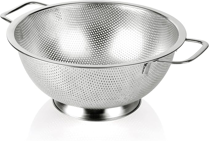 Gulex Colander Stainless Steel 5-Quart, Strainer Kitchen, Dishwasher Safe
