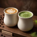 Kurguso® Porcelain Espresso Cups Set of 2, 5.5 oz mini Coffee Mugs, Espresso Accessories, White Demitasse Shot Cups for Espresso Machine Coffee Maker, Microwave Dishwasher Safe (Not Include Pitcher)