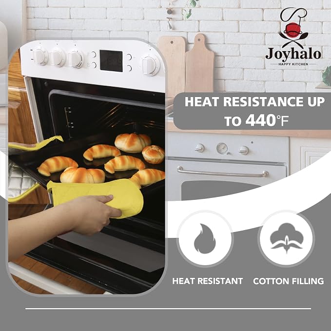 Joyhalo 4 Pack Pot Holders for Kitchen Clearance | Cotton Oven Holder with Great Heat Resistance, Potholders Sets for Kitchen, Countertops, Hot Pots and Pans, Yellow