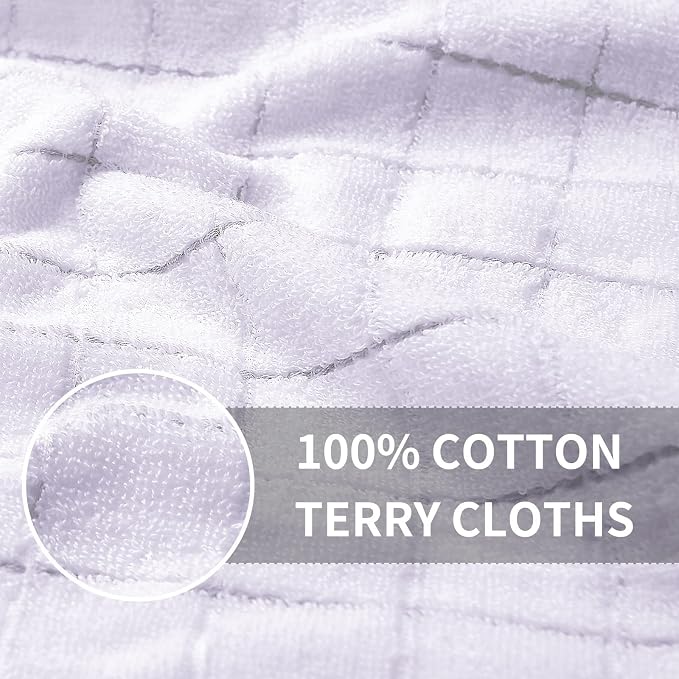 Homaxy 100% Cotton Terry Kitchen Towels, 6 Pack, White | Ultra Soft and Absorbent Dish Towels for Kitchen, Suitable for Drying and Washing Dishes