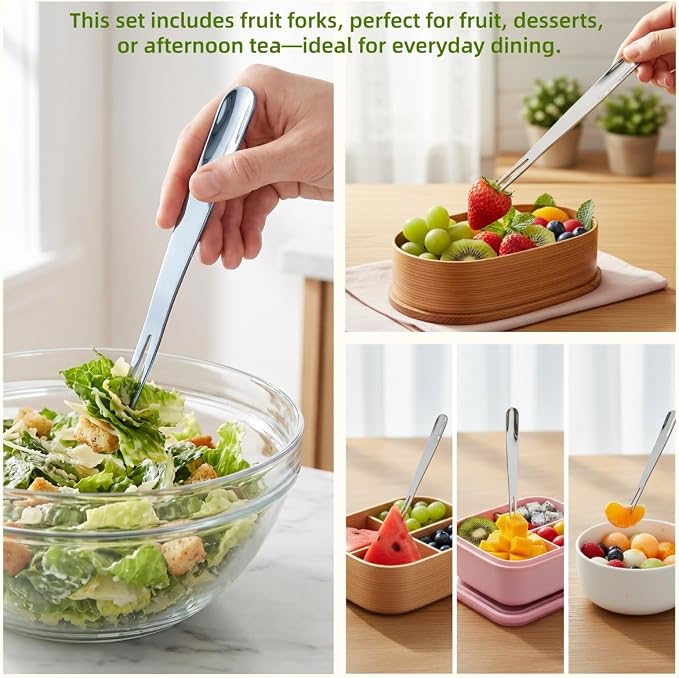 6 Pcs Portable Utensils Set Case Stainless Steel Travel Cutlery Flatware | Portable Cutlery Set, Fork Knife Spoon Chopsticks Silverware for Lunch Box Travel Camping Picnic, Dishwasher Safe Easy Clean
