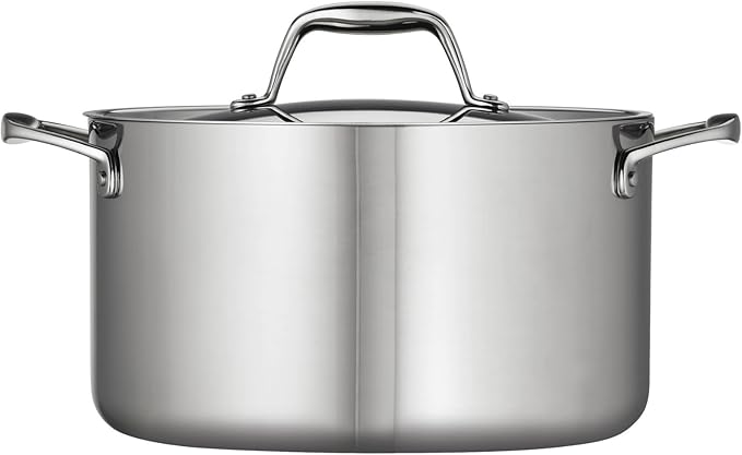 Tramontina Signature Tri-Ply Clad Stainless Steel 6-Quart Sauce Pot | Induction-Ready, Dishwasher-Safe, NSF-Certified, Made in Brazil